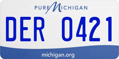MI license plate DER0421