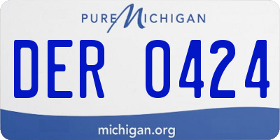 MI license plate DER0424