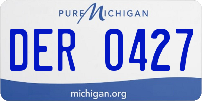 MI license plate DER0427
