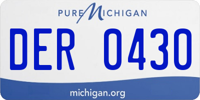MI license plate DER0430