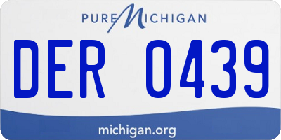 MI license plate DER0439