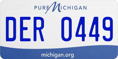 MI license plate DER0449