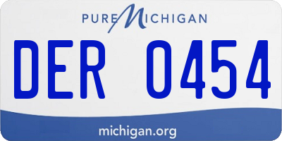 MI license plate DER0454
