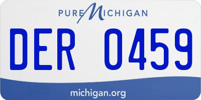 MI license plate DER0459