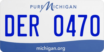 MI license plate DER0470