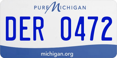 MI license plate DER0472