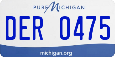 MI license plate DER0475