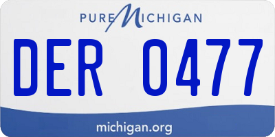 MI license plate DER0477