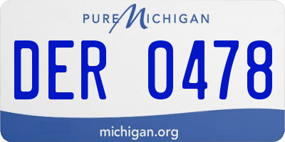 MI license plate DER0478