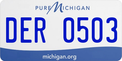 MI license plate DER0503
