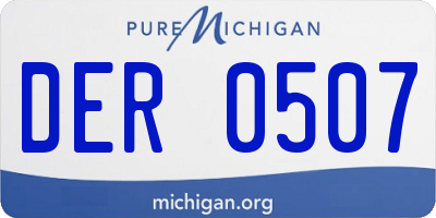 MI license plate DER0507