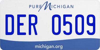 MI license plate DER0509