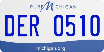 MI license plate DER0510