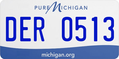 MI license plate DER0513