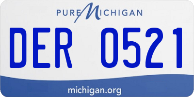 MI license plate DER0521