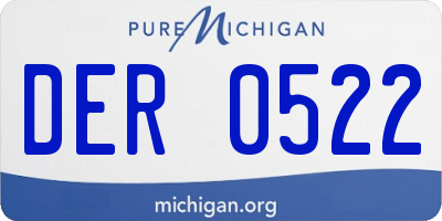 MI license plate DER0522