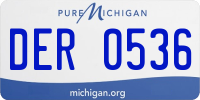 MI license plate DER0536