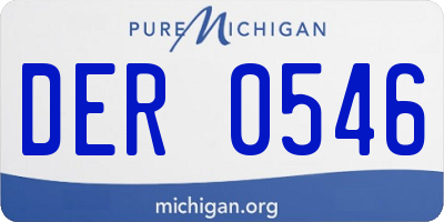 MI license plate DER0546