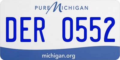 MI license plate DER0552
