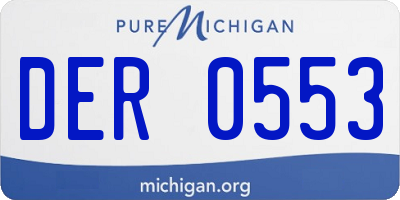 MI license plate DER0553