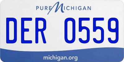 MI license plate DER0559