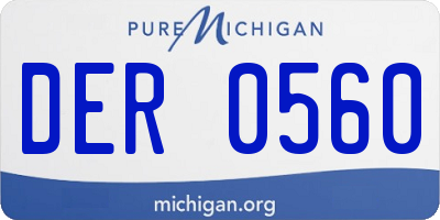 MI license plate DER0560