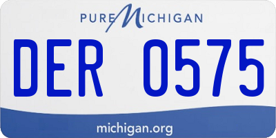 MI license plate DER0575