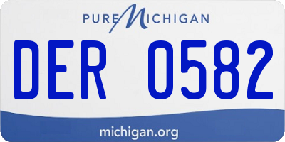 MI license plate DER0582