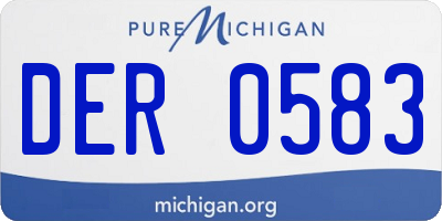 MI license plate DER0583