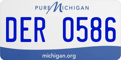 MI license plate DER0586