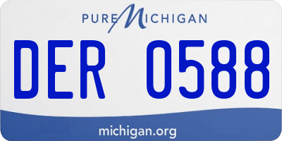 MI license plate DER0588