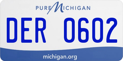 MI license plate DER0602