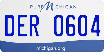 MI license plate DER0604