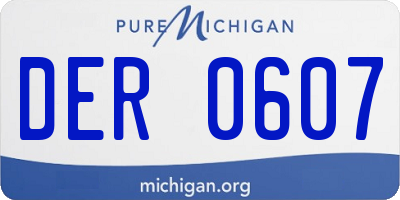MI license plate DER0607