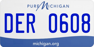 MI license plate DER0608