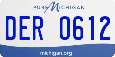 MI license plate DER0612