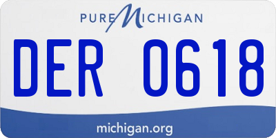 MI license plate DER0618