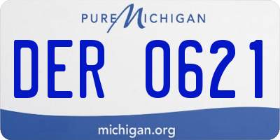 MI license plate DER0621