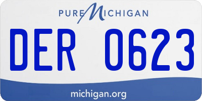 MI license plate DER0623