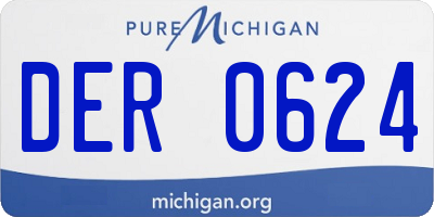 MI license plate DER0624