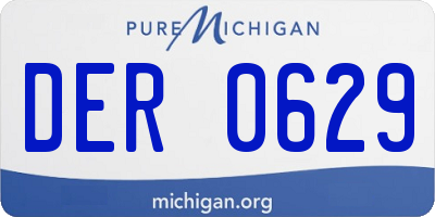 MI license plate DER0629