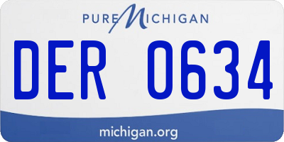 MI license plate DER0634