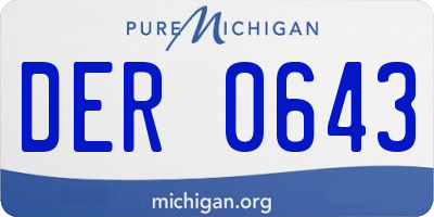 MI license plate DER0643
