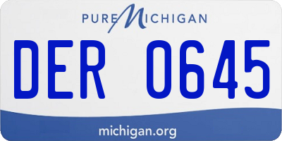 MI license plate DER0645