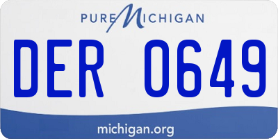 MI license plate DER0649