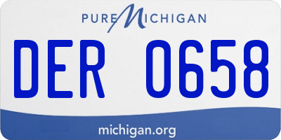 MI license plate DER0658