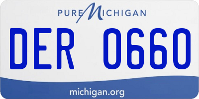 MI license plate DER0660