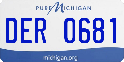 MI license plate DER0681