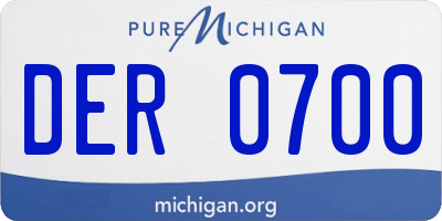 MI license plate DER0700