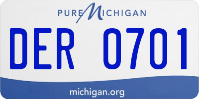 MI license plate DER0701